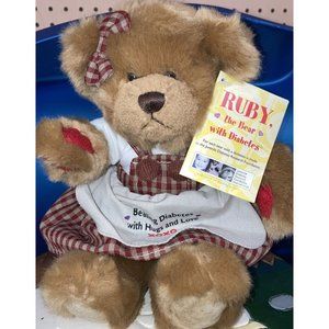 Ruby the Bear with Diabetes Russ Berrie Plush Stuffed Animal NWT